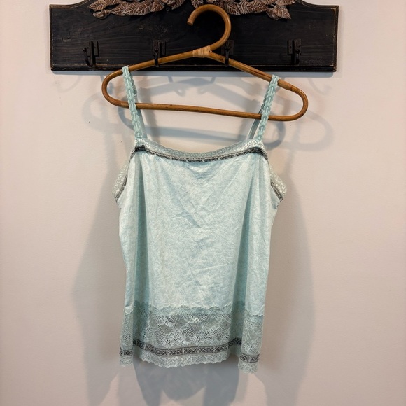 Soma Stretch Knit Lace Velvet Straps Cami Tank Size Large - Picture 1 of 8